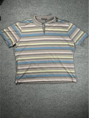 Tiger Woods Collection Men's XXL Striped Polo Shirt Dri-Fit